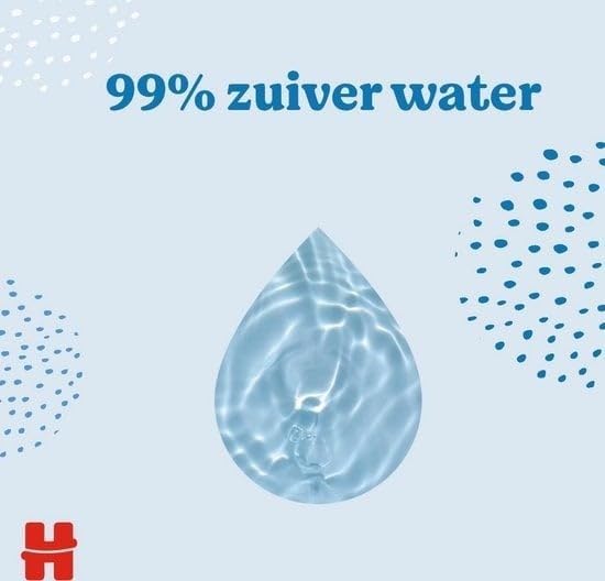 Huggbaby lingettes bébé Pure - 18 paquets de 56 lingettes (1008 lingettes) - 99% d'eau pure
