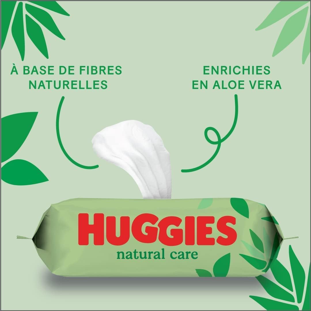 Huggbaby lingettes bébé Natural Care - 10 paquets de 56 lingettes (560 lingettes)