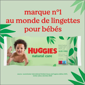 Huggbaby lingettes bébé Natural Care - 10 paquets de 56 lingettes (560 lingettes)