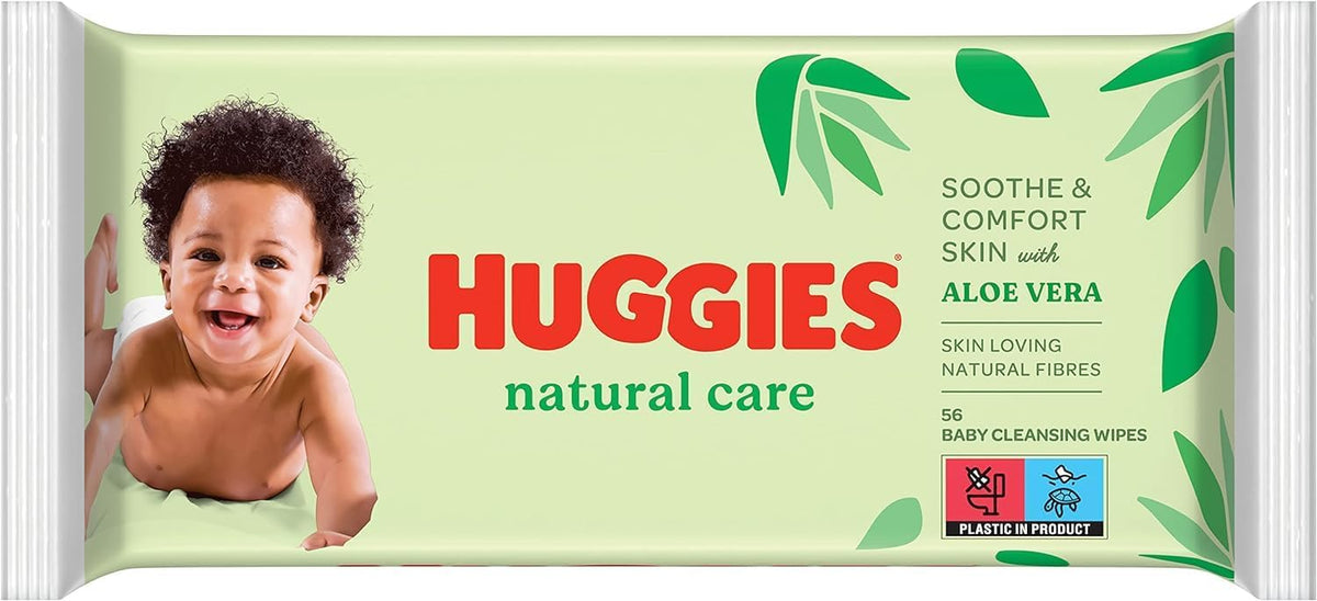 Huggbaby lingettes bébé Natural Care - 10 paquets de 56 lingettes (560 lingettes)